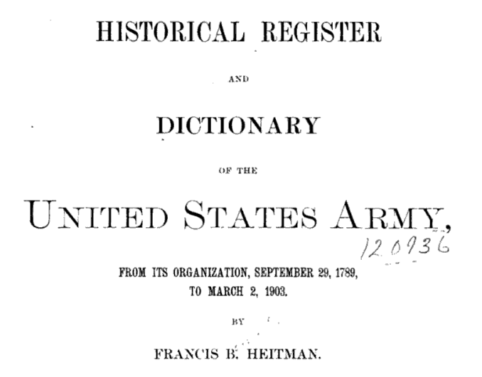Unofficial Historical Register 1903