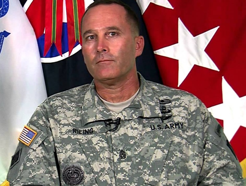 CSM Ronald T. Riling, then as the Command Sergeant Major of the Army Materiel Command in 2013. ACOM CSM