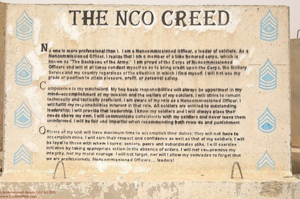 Army NCO Creed Printable Version